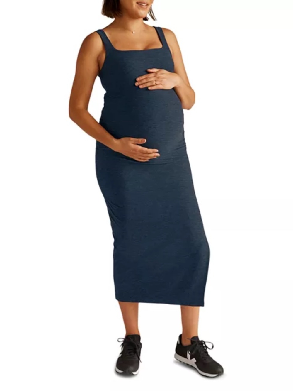 Beyond Yoga | Icon Spacedye Maternity Dress Size L Large Blue Maxi Sleeveless